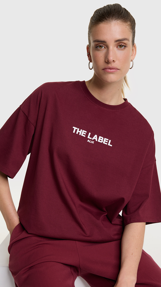 ALIX THE LABEL Basic The Label T-Shirt (schwarz / bordeaux)