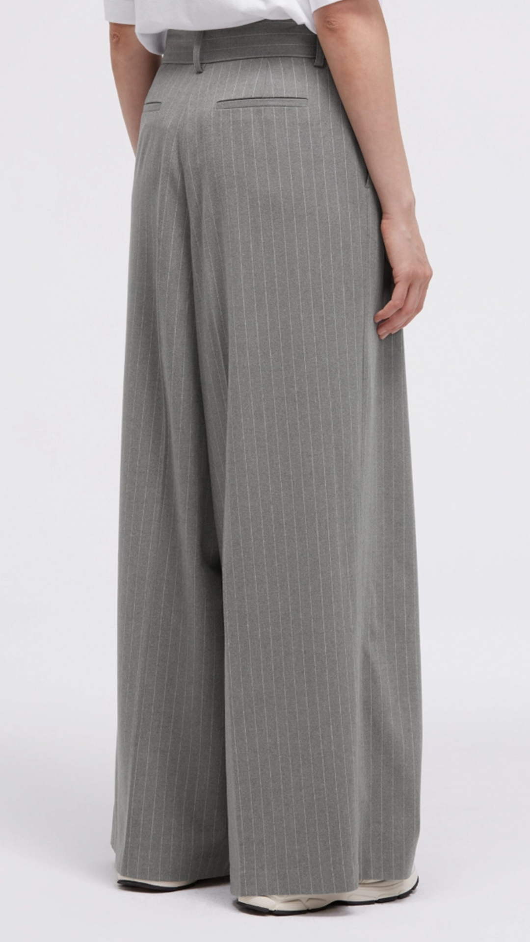 SENSES the Label Nadelstreifenhose PE:RI mit extra weitem Bein cozy grey