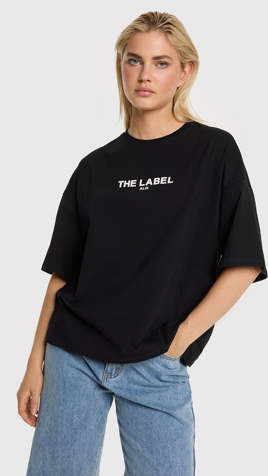 ALIX THE LABEL Basic The Label T-Shirt (schwarz / bordeaux)