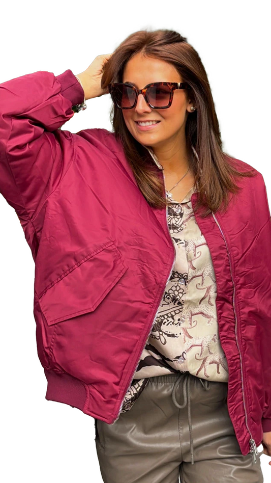 MISS GOODLIFE Oversized Bomberjacke bordeaux