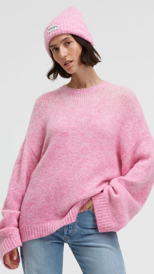 SENSES the label Melierter Pullover mit weiten Ärmeln