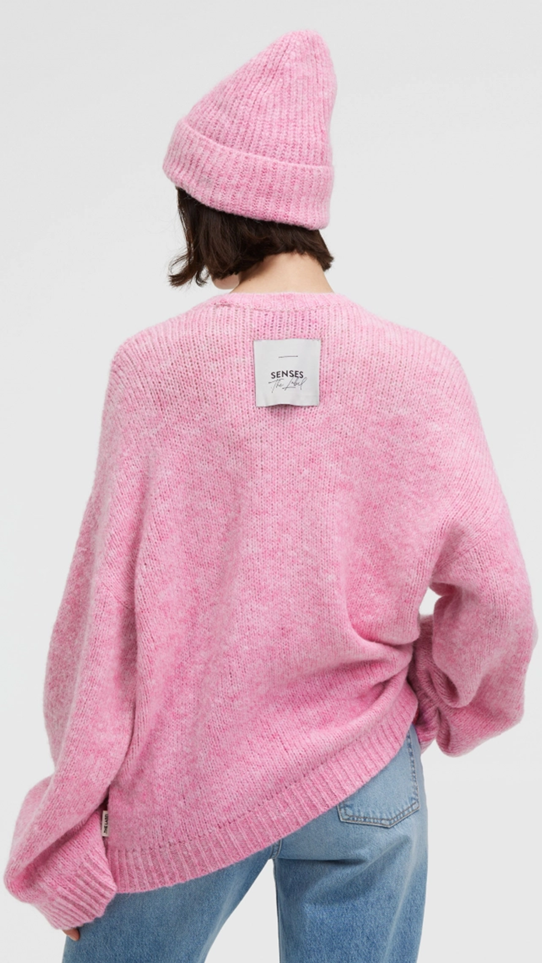 SENSES the label Melierter Pullover mit weiten Ärmeln