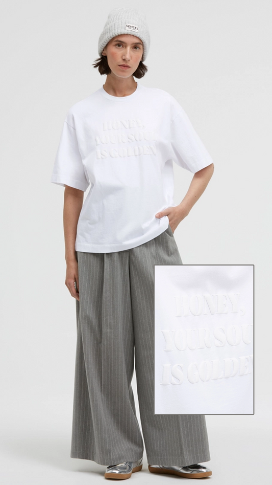 SENSES the Label T-Shirt Oversized mit Wording Print