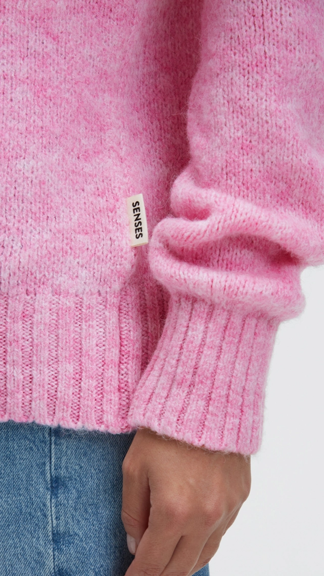 SENSES the Label Oversized Cardigan mit V-Ausschnitt rose pink melange