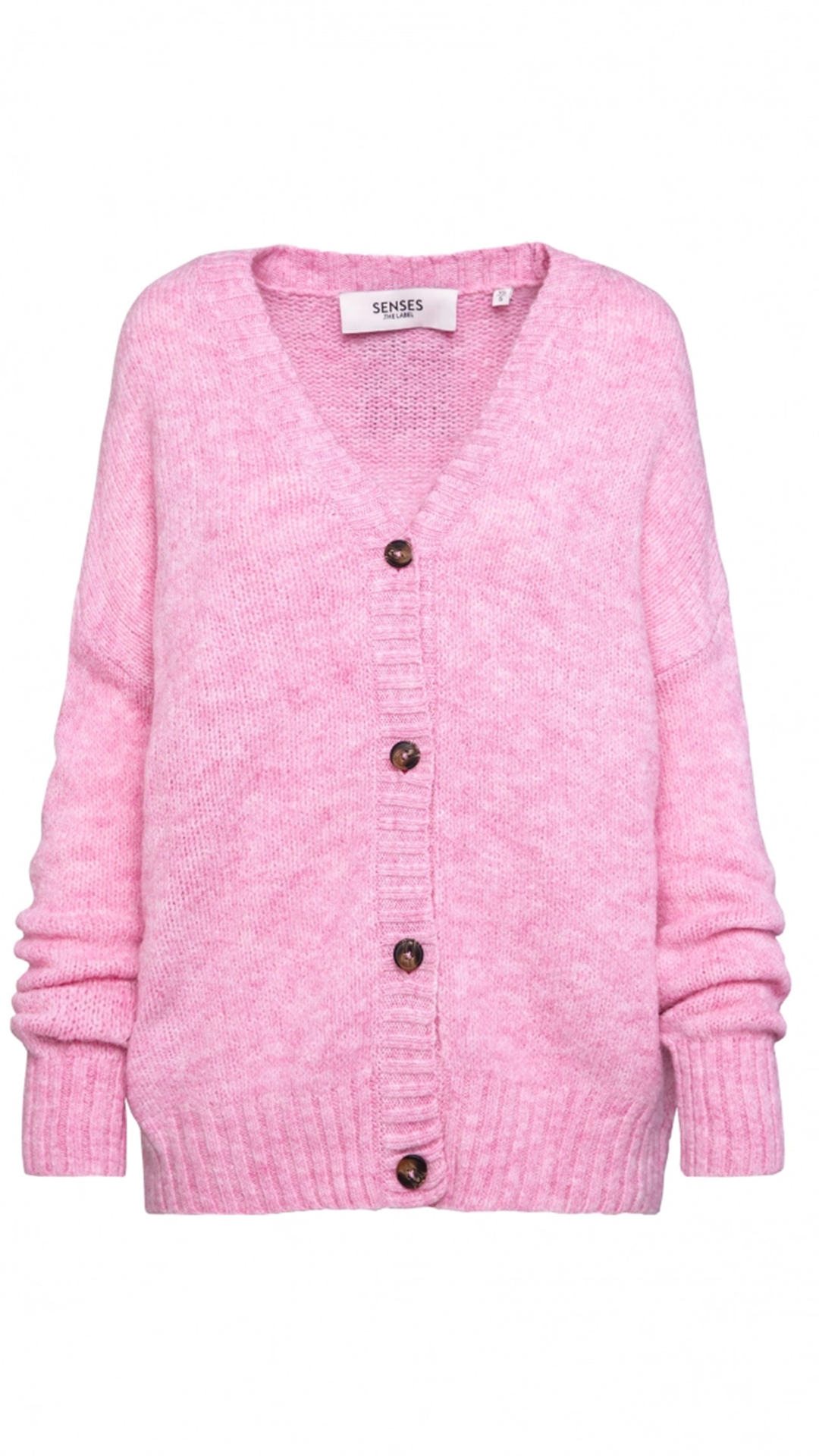 SENSES the Label Oversized Cardigan mit V-Ausschnitt rose pink melange